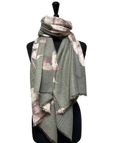 Floral printed oblong scarf