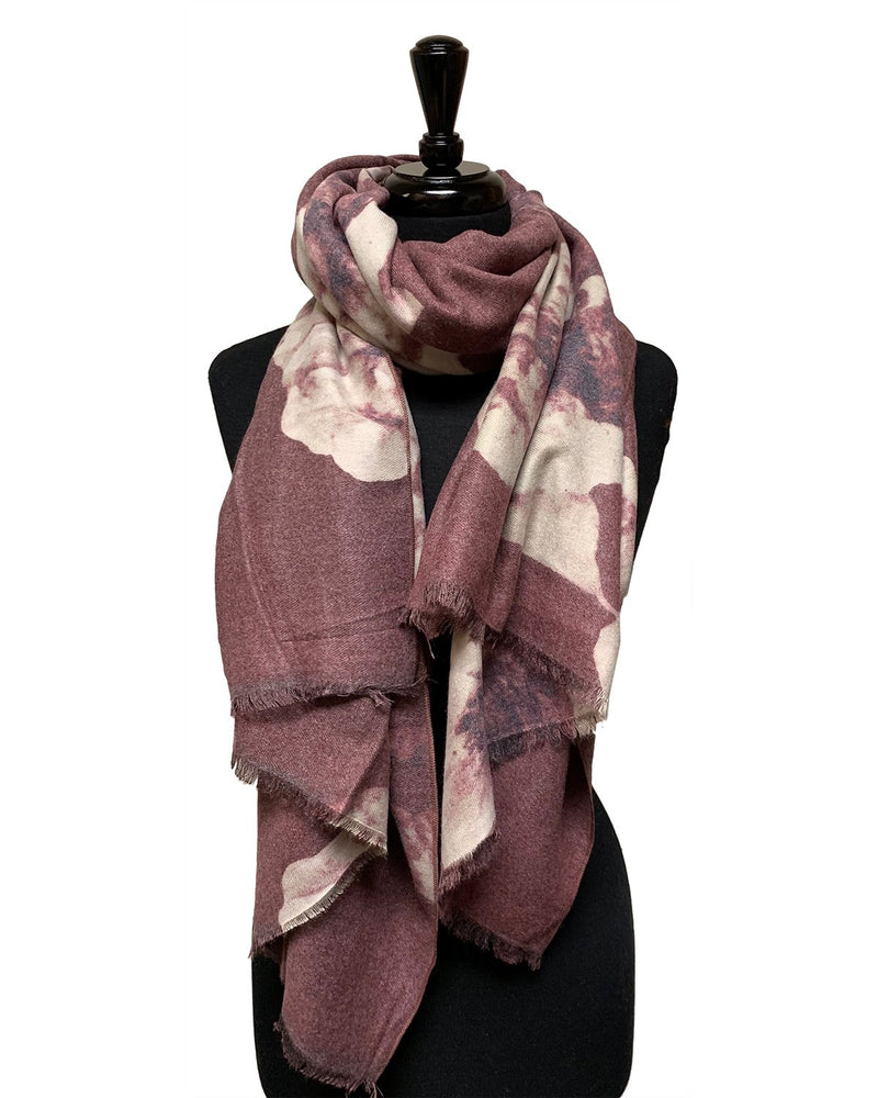 Floral printed oblong scarf