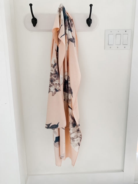 Floral printed oblong scarf